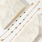 Fine Jewelry Non Tarnish Ankle White Gold Drip Zircon Women Stainless Steel Anklet My Store