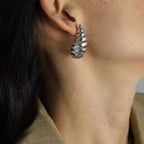 JEWELRY EH52 Water Drop Earrings Stainless Steel 18K Gold Plated Earrings Cow Horn Bags Earrings for Women My Store