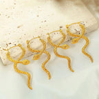 JEWELRY EH94 Factory Hot Sale Snake Cross over Surround Earrings Temperament Earrings 18K Gold Plated My Store