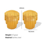 JEWELRY New Simple Irregular Geometric Earrings Vertical Pleated Hollow Half Circle Earrings My Store