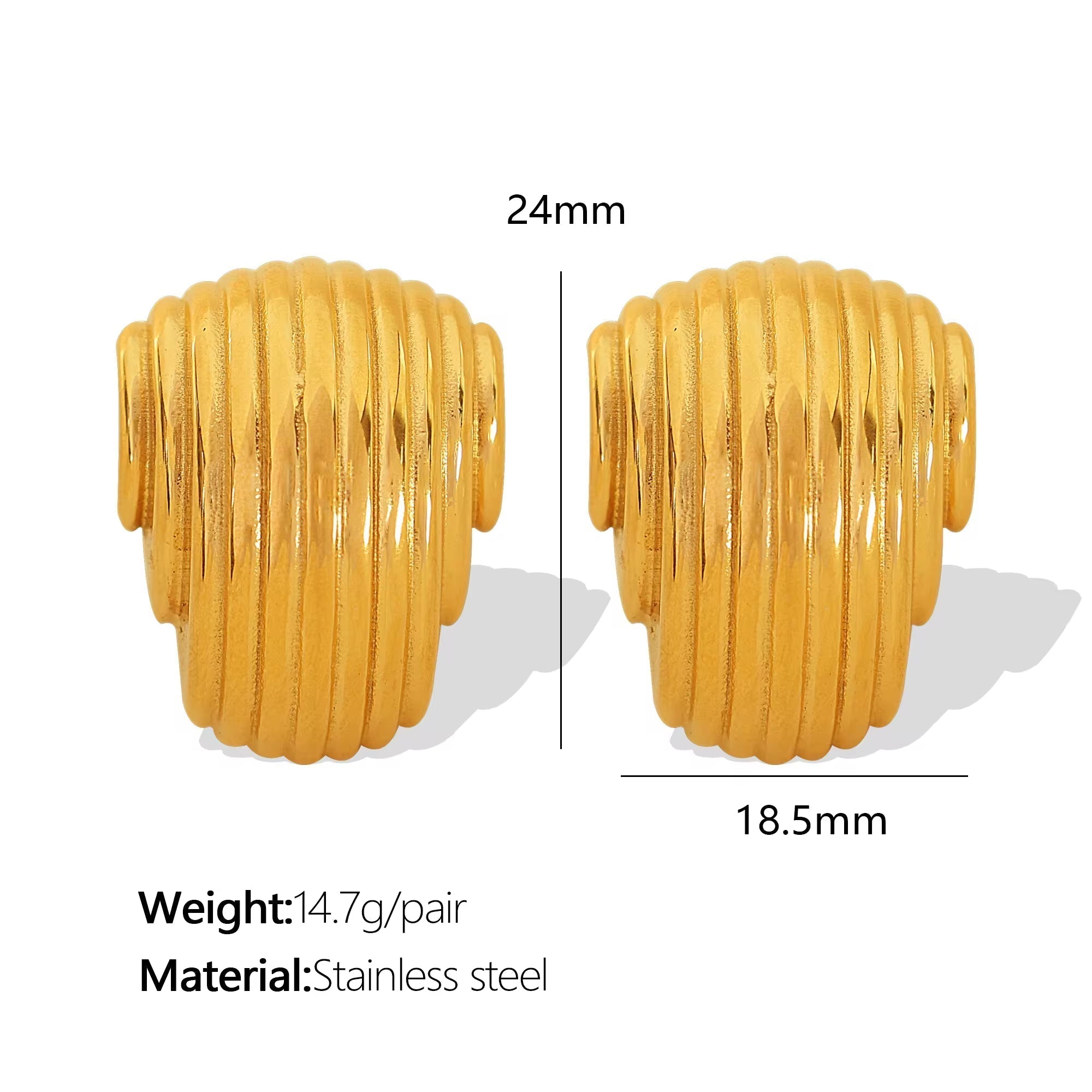 JEWELRY New Simple Irregular Geometric Earrings Vertical Pleated Hollow Half Circle Earrings My Store