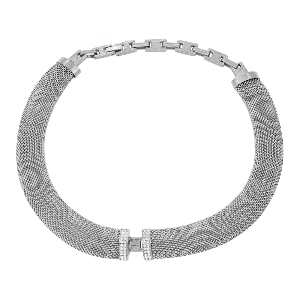 Luxury Chunky Mesh Stainless Steel Choker Necklace Fashion Women'S PVD Plated Gold Silver Color Jewelry Waterproof My Store