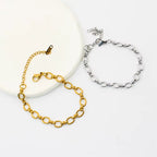 Waterproof Adjustable O-Link Chain Bangles 18K Gold Plated Stainless Steel Lobster Clasp Bracelet My Store