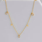 18K Pvd Gold Plated Water Drop Zirconia Dot Triangle Square Pendant Necklace Stainless Steel Tarnish Free Jewelry FJN0171N My Store