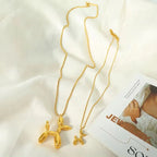 JEWELRY XL64-MYL05 Factory Supply Balloon Dog Pendant Necklace Stainless Steel Zodiac Dog Sweater Chain for Women My Store
