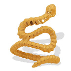 JEWELRY JZ38 Fashion Stainless Steel Alien Snake Style Ring Gold Plated 18K Open End Ring My Store