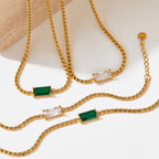 Wholesale Y2K Square CZ Pendant Necklace Stainless Steel S Chain Choker Jewelry Gifts Valentine'S Day Necklaces My Store