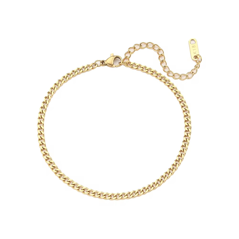 Non Tarnish Gold Plated 316L Stainless Steel Anklets for Women Cuban Link Anklet Bracelets 18K Gold Jewelry My Store