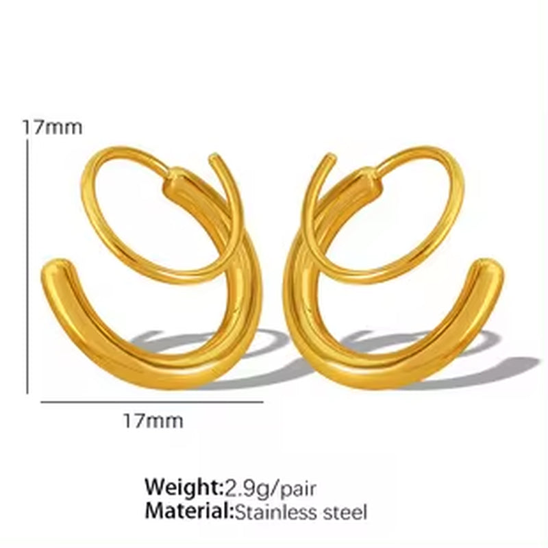 JEWELRY EH242-3 Hot Sale Earring Clasp Exaggerated Earrings Metal Plating Colour Preservation Earrings Set Zirconia My Store