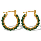 JEWELRY EH188 Fashion Inlaid Rhinestone C-Shaped Earrings Earrings Stainless Steel Earrings Wholesale My Store