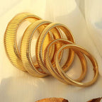 JEWELRY Fashion Stainless Steel Wide Face Bracelet Trendy Color Blocking Bracelet Stretchy Snake Bone for Women My Store