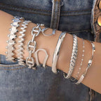 JEWELRY SZ29-35 2024 Fashion Stainless Steel Open Bangle Exaggerated Irregular Bangle My Store