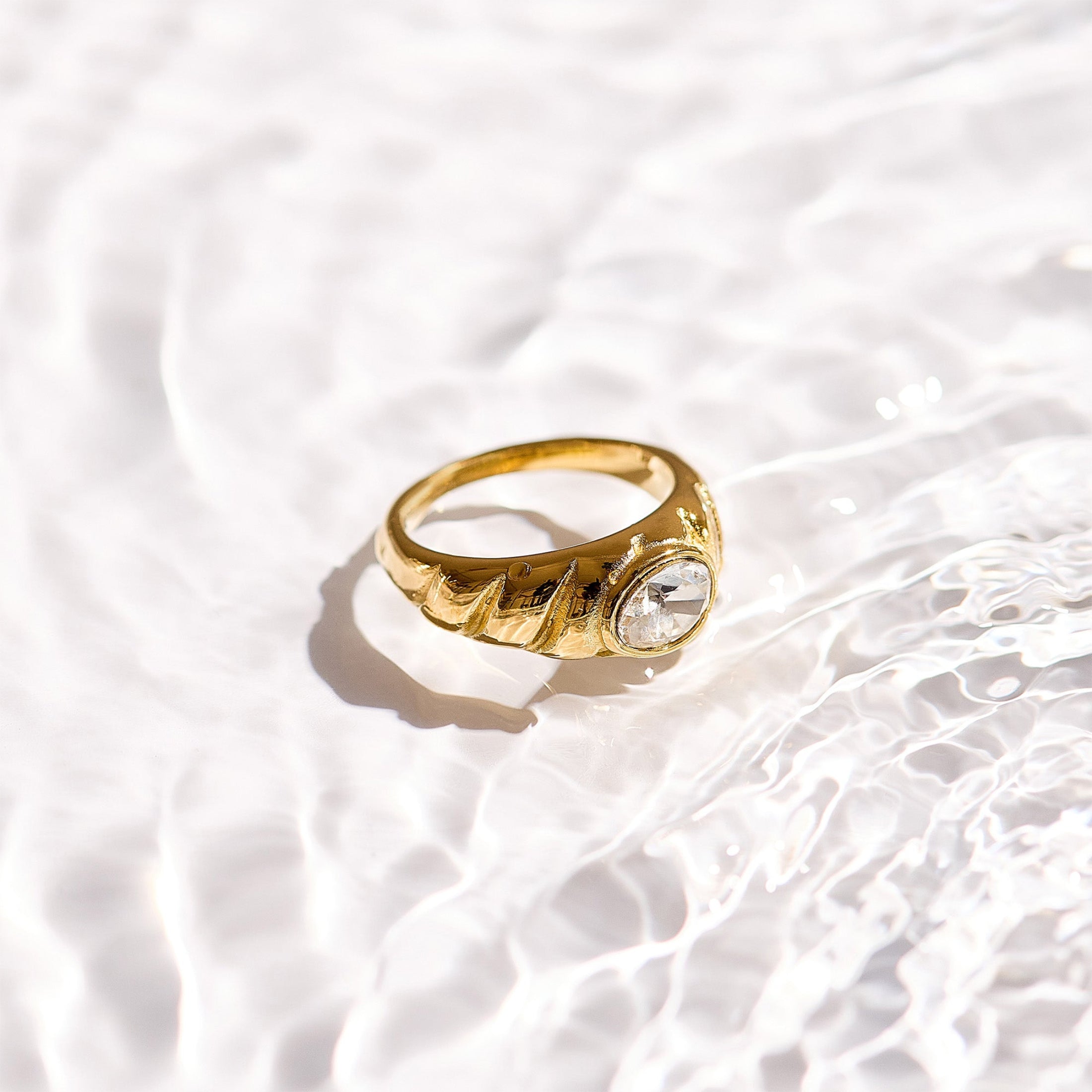 Oval Stone Dome Ring Angel