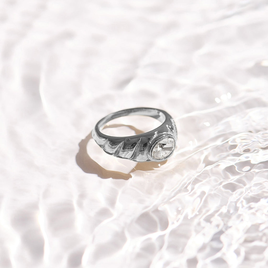 Oval Stone Dome Ring Angel