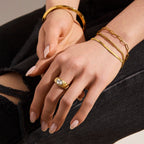 Oval Stone Dome Ring Angel