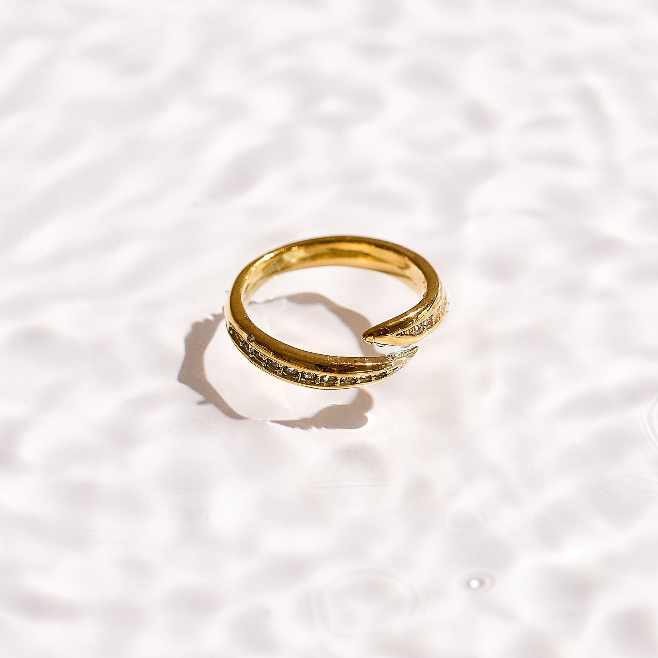 Crystal Curve Wrap Ring Angel