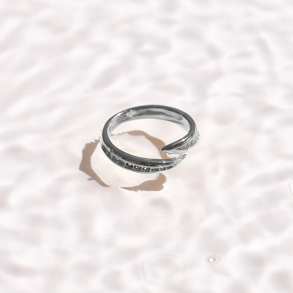 Crystal Curve Wrap Ring Angel