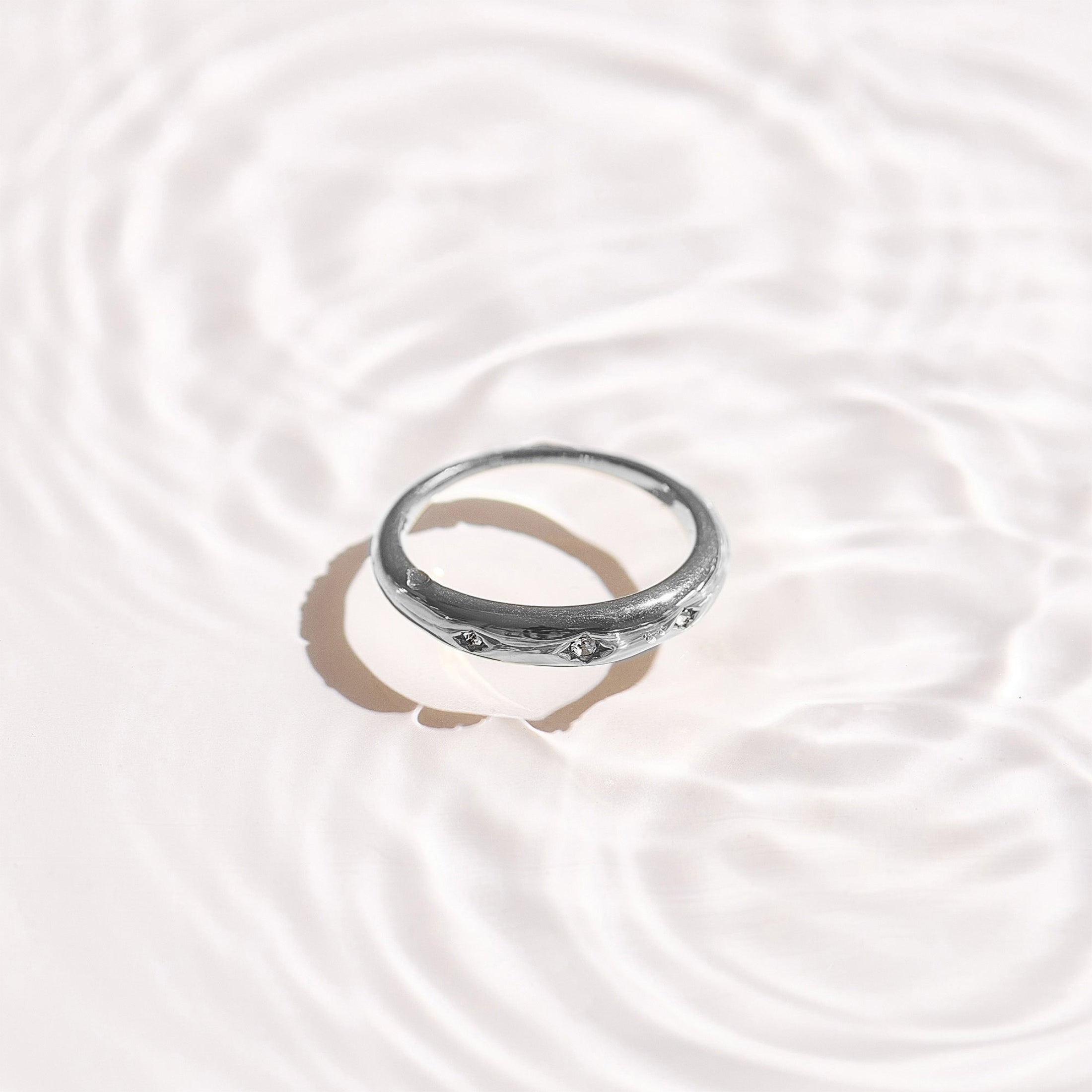 Starburst Crystal Band Ring Angel