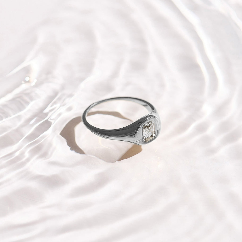 Crystal Cushion Dome Ring Angel