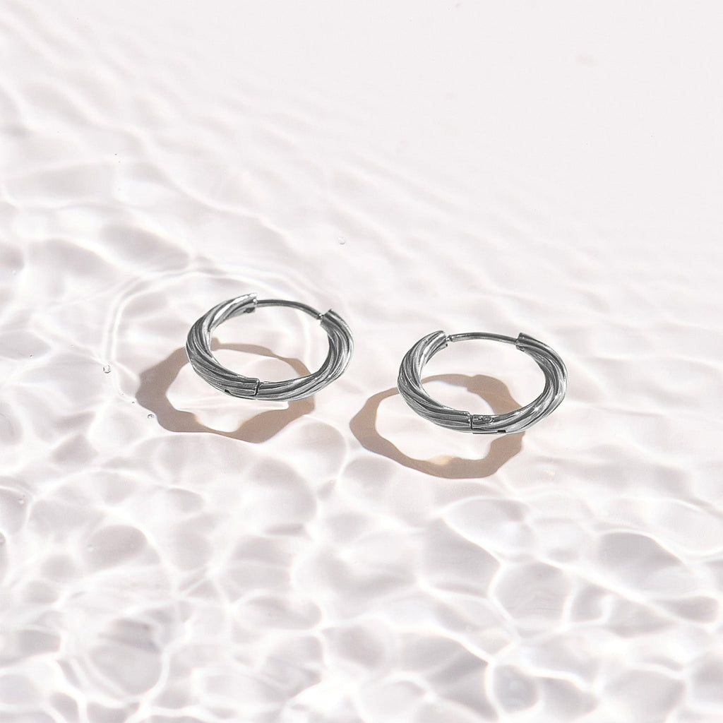 Twist Texture Huggie Hoop Earrings Angel