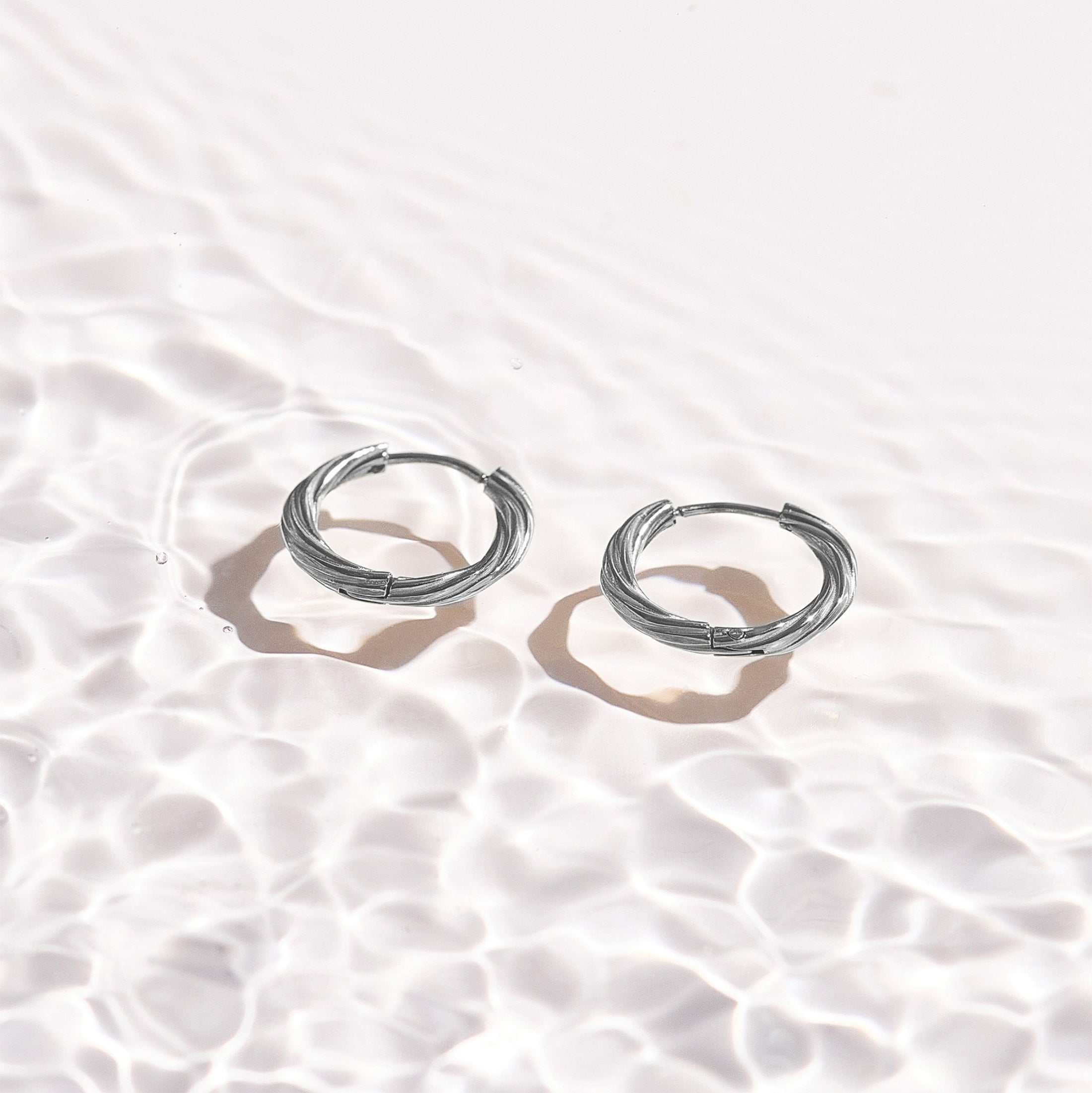 Twist Texture Huggie Hoop Earrings Angel