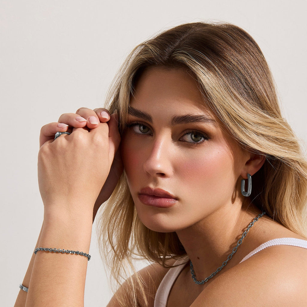 Rounded Link Chain Bracelet Angel