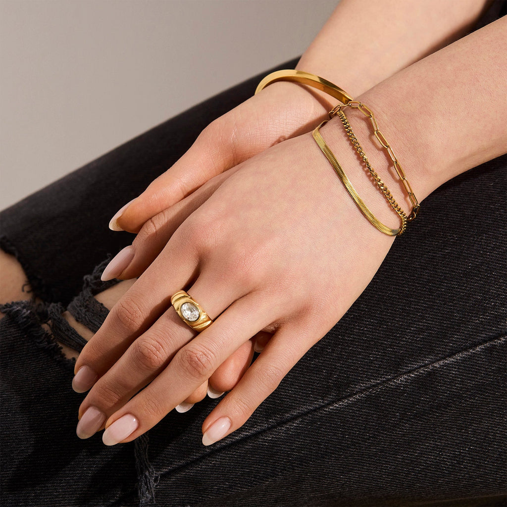 Triple Chain Mixed Link Bracelet Angel