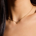 Crystal Heart Outline Necklace Angel