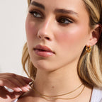 Layered Snake & Bead Chain Necklace Alice