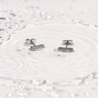 Crystal Bar Stud Earrings Angel