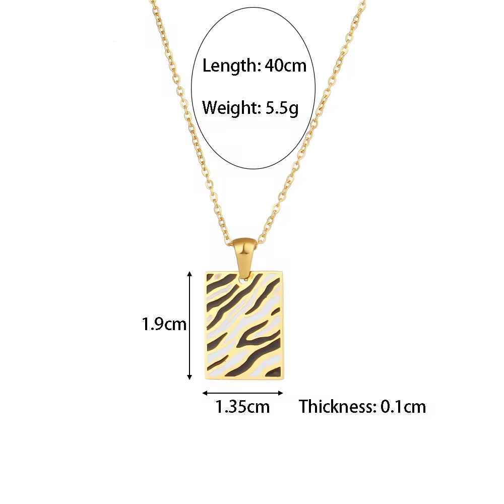 Wholesale Fashion Gold Plated Necklace Set Tarnish Free Jewelry Enamel Stainless Steel Pendant Necklace My Store