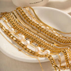 Dainty 18K Gold Plated Stainless Steel Simple Jewelry Gift Waterproof Chain Cross Double Layer Daity Anklet for Women My Store