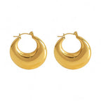 JEWELRY EH24-EH25 French High Quality Earrings Glossy Stainless Steel 18K Gold Plated Earrings Wholesale My Store