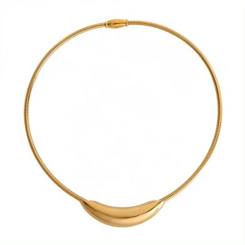 JEWELRY XL07 Trendy Stainless Steel Necklace Bent Pendant Design Collar My Store