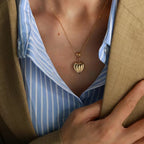 JEWELRY XL03 French Love Heart Peach Heart Striped Collarbone Chain Plated with 18K Gold Stainless Steel Necklace My Store