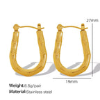 JEWELRY EH172 French Bamboo Curved Earrings Buckle Stainless Steel U Shape Earrings Hoop Daily Hundred Earrings My Store