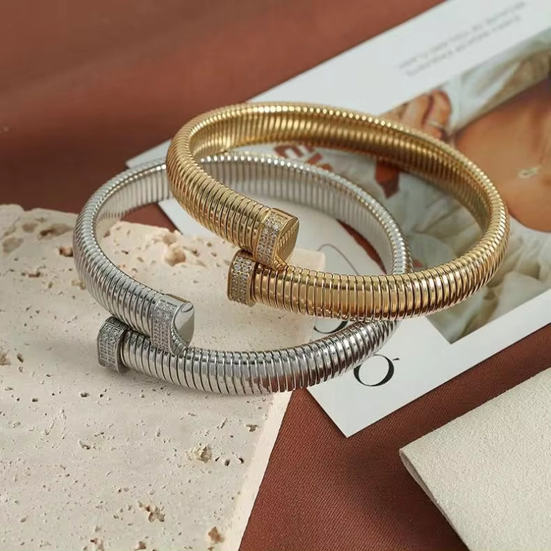 JEWELRY SZ03 Wholesale Stretch Snake Bone Chain Bangles Fashion Opening Adjustable Bangles My Store