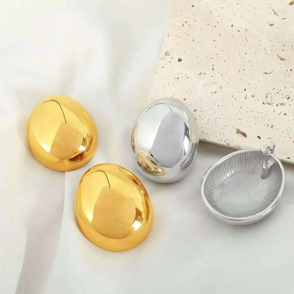 JEWELRY EH148-EH149 Fashion Texture Three-Dimensional Oval Earrings Simple Versatile Earrings for Women My Store
