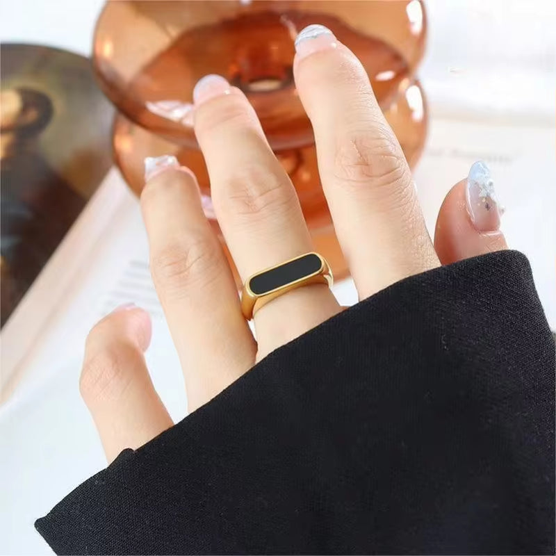 Carline Wholesale Women Stainless Steel Minimalist 18K Gold Plated Finger Ring French Fashion Geometryjewelry My Store