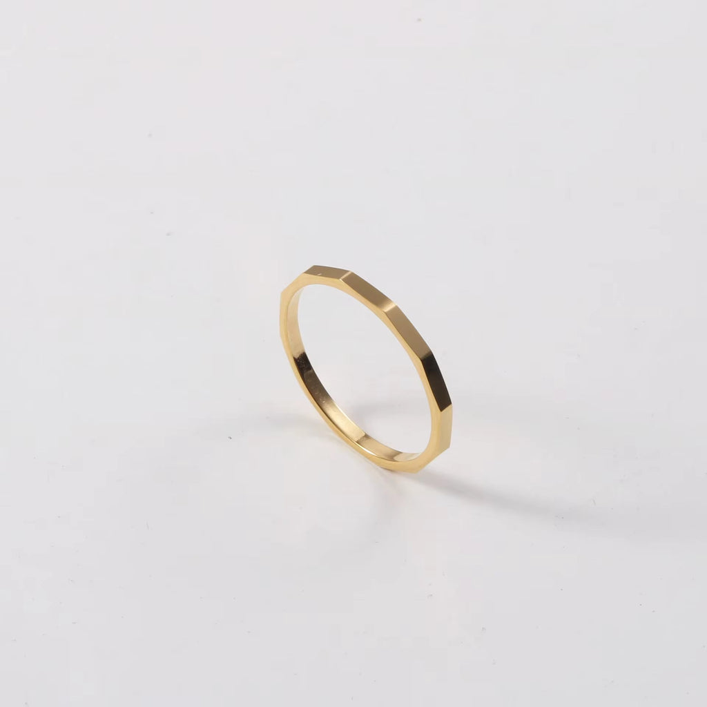 High End 18K Gold Plated Tungsten Stainless Steel Tangent Plane Dainty Rings for Women Finger Ring Non Tarnish My Store