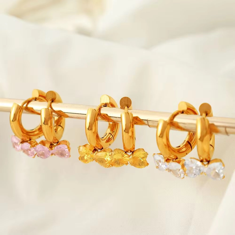 JEWELRY EH299 French Fashion Design Sense of Jewelry Stainless Steel Bow Zirconia Popular Personalized Earrings My Store