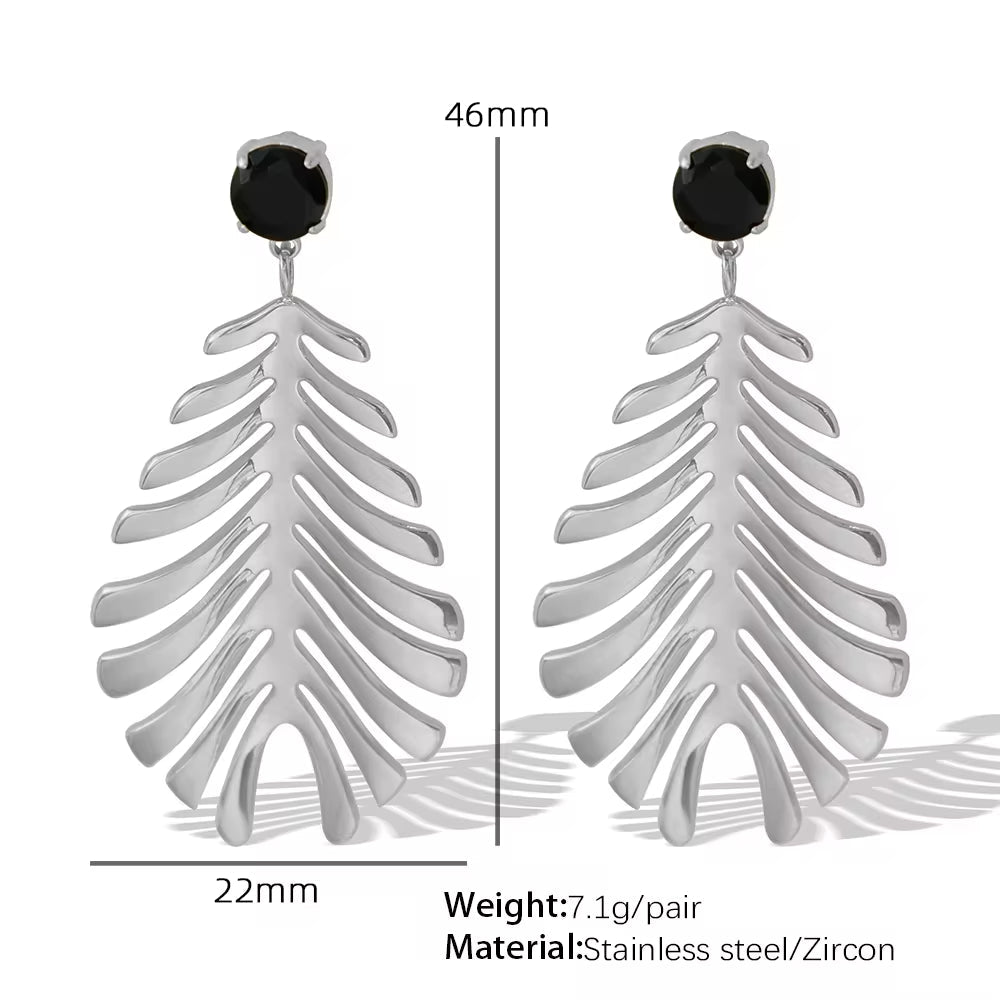 JEWELRY EH210 Premium Sense of Inlaid Zirconia Earrings 2024 New Exquisite Earrings Feathery Korean Version My Store