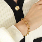 Fashion 18K Gold Plated Thick Jewelry Titanium Stainless Steel Chunky Chain Bracelets for Women My Store