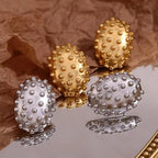 Chunky Earrings Oval Beaded Cactus Stud Earrings Trendy Earrings 2024 Gold Plated Stainless Steel Jewelry My Store