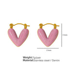 JEWELRY EH62 Factory Hot Sale Explosive Earrings Fresh and Sweet Heart-Shaped Enamel Earrings My Store