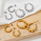 Hot-Selling Jewelry New round Steel Ball Earrings Earrings European and American Fashion Creative Women'S Earrings My Store