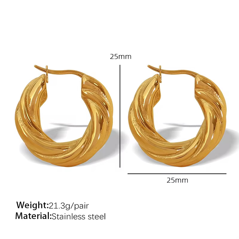 JEWELRY EH193 High Quality Cheap Price Heavy Duty Earrings Stainless Steel 18K Genuine Gold Plated Studs My Store