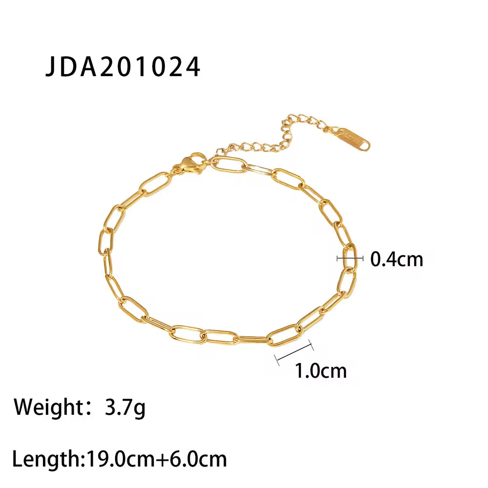 Dainty 18K Gold Plated Stainless Steel Simple Jewelry Gift Waterproof Chain Cross Double Layer Daity Anklet for Women My Store