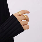 Wholesale Fashion Waterproof Jewelry 18K Gold Plated Stainless Steel Irregular Opening Ring for Women My Store