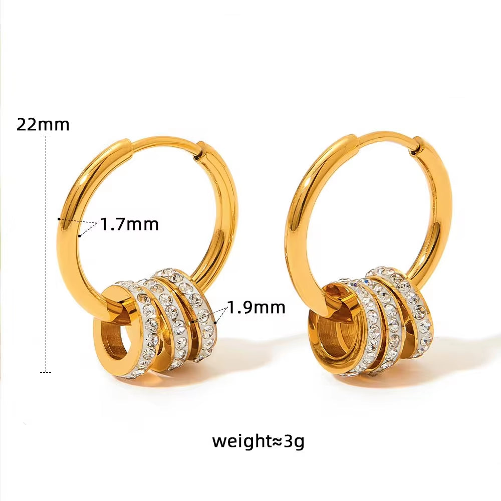 Trendy Multi-Circle Earrings Jewelry Women Dismountable Hoop Stainless Steel Earrings My Store